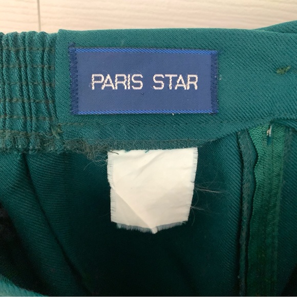 Vintage PARIS STAR Hunter Green Midi Pleated Skirt - Picture 6 of 7
